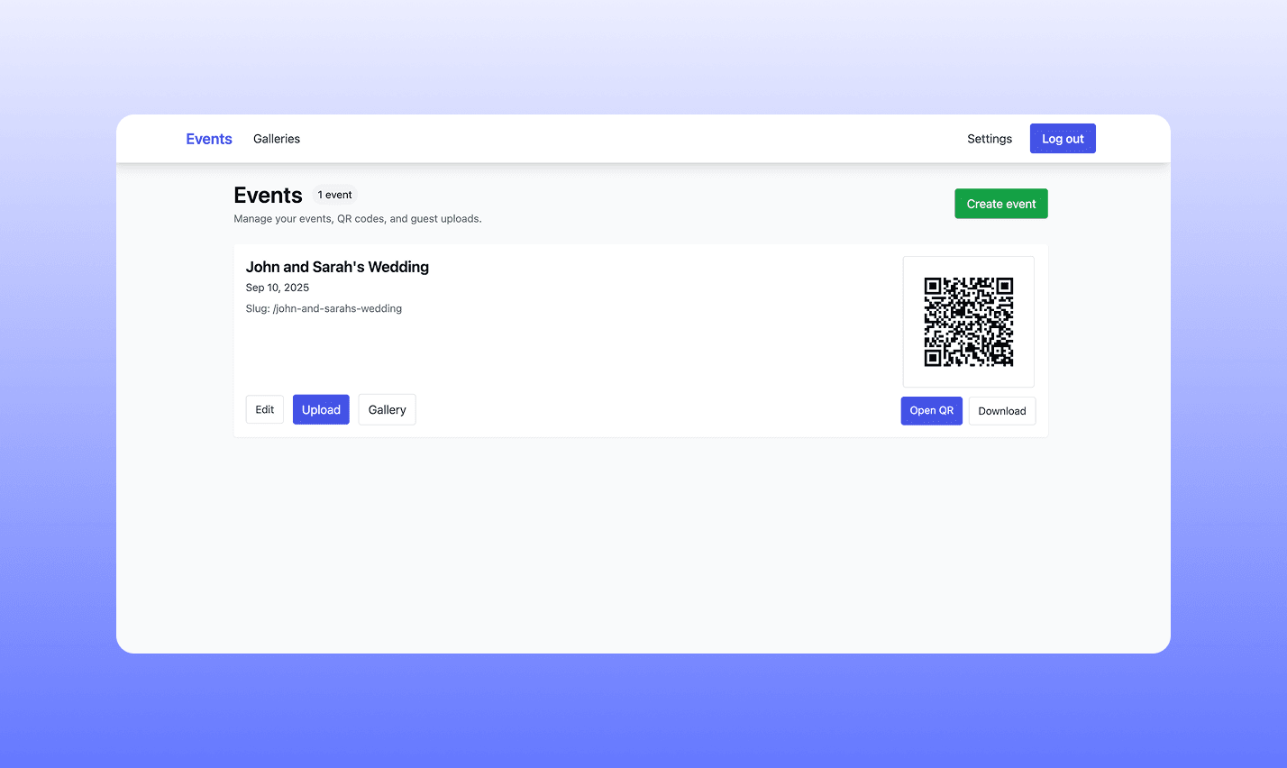 Upload flow mockup